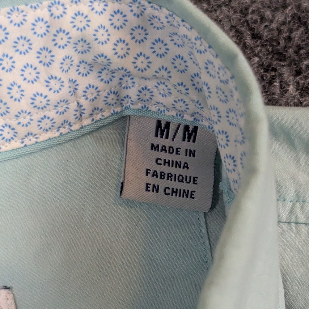 Tommy Bahama Mens Medium Ombre Casual Cotton Silk Button Down Shirt Blue Green - Picture 3 of 13